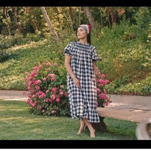 Doen whisper dress blue white plaid large